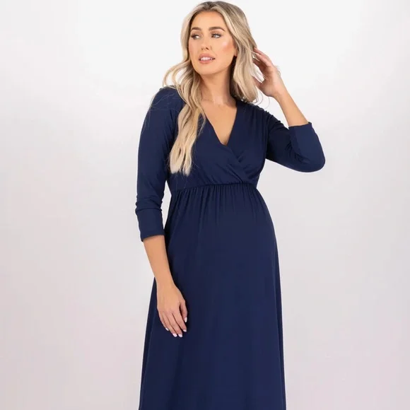 princess polly baby blue dress Fitted Maternity Dress for Photoshoot, Sexy Maternity Dress for Photoshoot, Baby  Shower Dress, Sweetheart Long Sleeve Maternity Dress main image 0